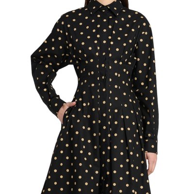 THE POLKA DOTS PRINTED COTTON POPLIN DRESS